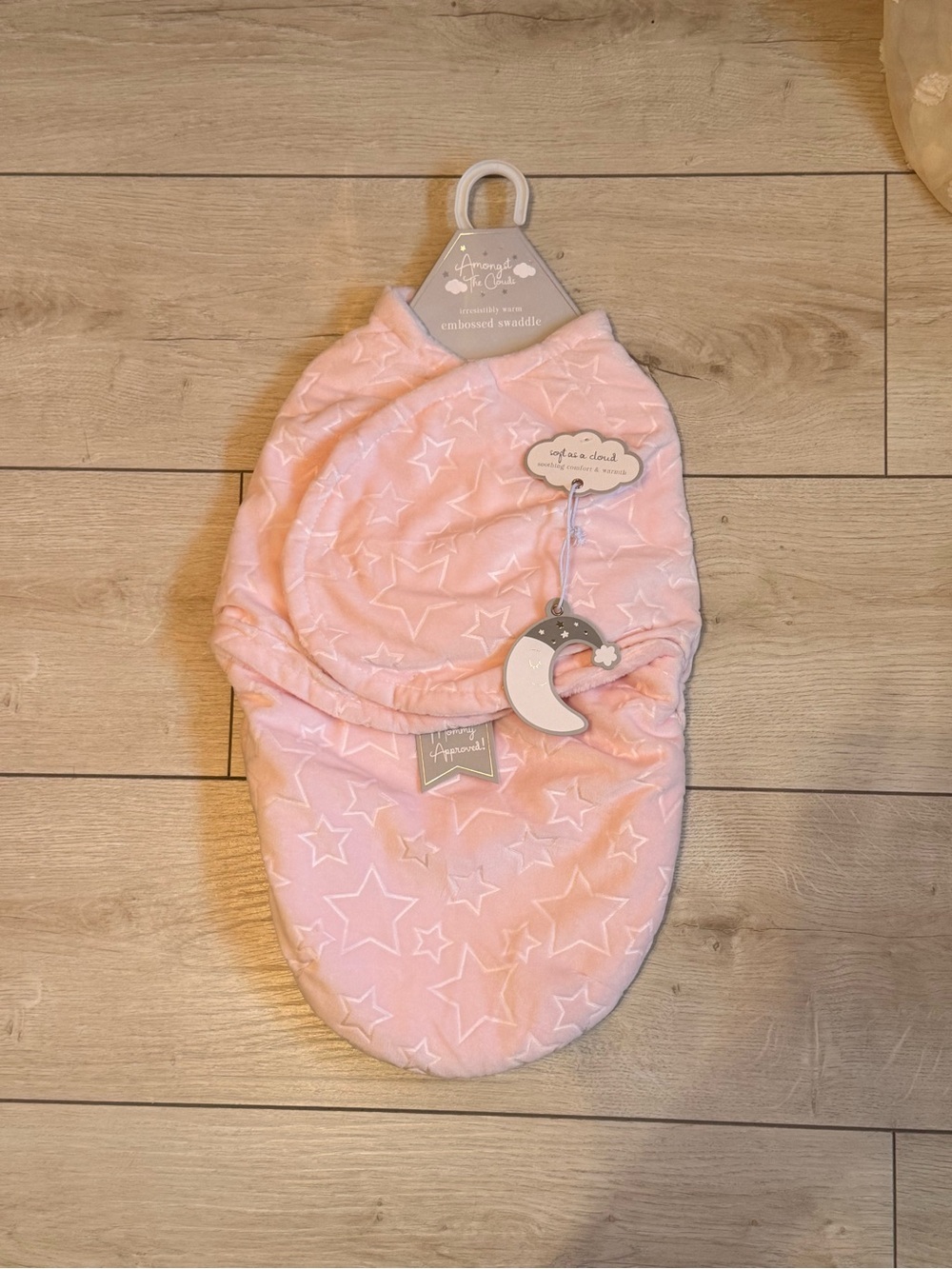 Baby Star Embossed Swaddle Sack - Pink